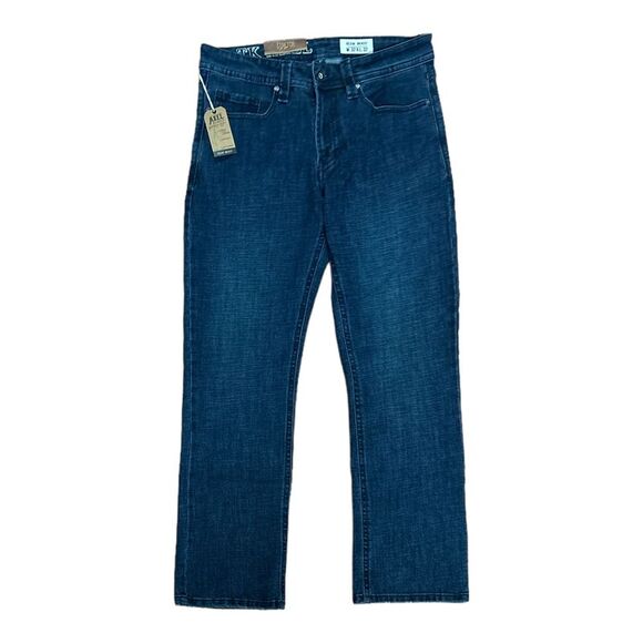 T.K. Axel Men's Slim Boot Cut Stretch 5 Pocket Denim Jean - Obscure Dark Wash - Picture 1 of 2